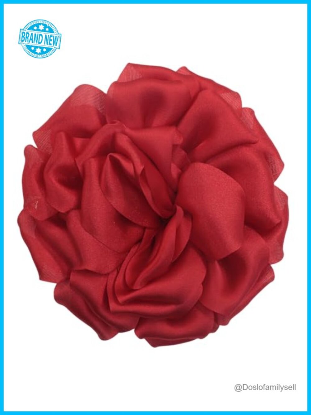 Satin Rose Hair Clip Large Flower Brooch Wedding Prom Floral Accessory